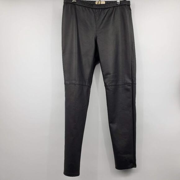 Michael Kors Black Faux Leather Leggings 12 - Picture 1 of 13